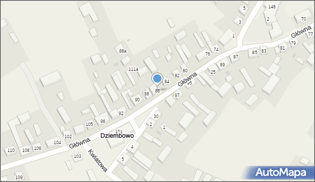 Dziembowo, Główna, 86, mapa Dziembowo