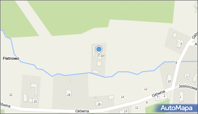 Fletnowo, Główna, 16a, mapa Fletnowo