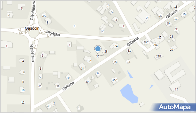Gąsocin, Główna, 30, mapa Gąsocin