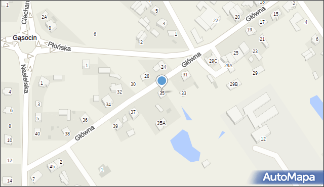 Gąsocin, Główna, 35, mapa Gąsocin