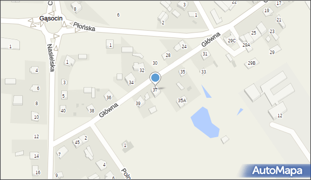 Gąsocin, Główna, 37, mapa Gąsocin