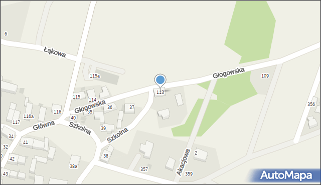 Gaworzyce, Głogowska, 113, mapa Gaworzyce