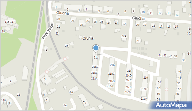 Gdańsk, Głucha, 21aE, mapa Gdańska