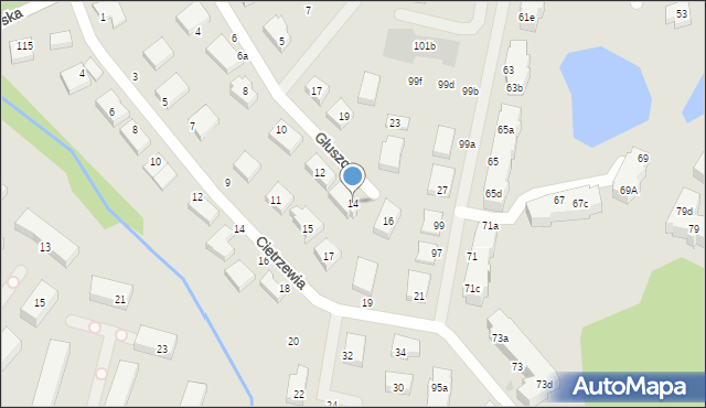 Gdańsk, Głuszca, 14, mapa Gdańska
