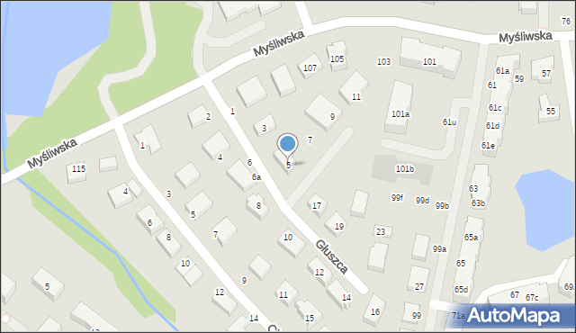 Gdańsk, Głuszca, 5, mapa Gdańska