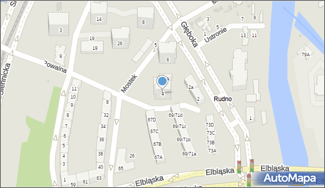 Gdańsk, Głęboka, 4, mapa Gdańska