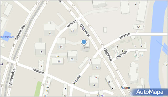 Gdańsk, Głęboka, 8, mapa Gdańska