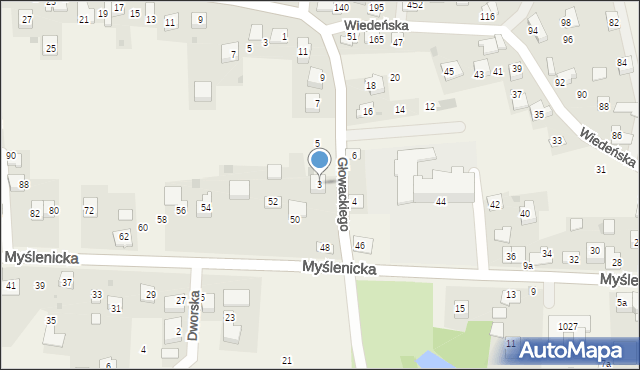 Gdów, Głowackiego Bartosza, 3, mapa Gdów