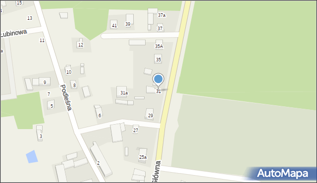 Gieczno, Główna, 31, mapa Gieczno