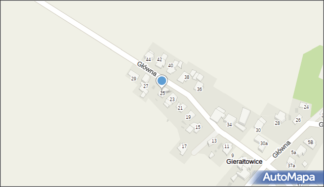 Gierałtowice, Główna, 25, mapa Gierałtowice