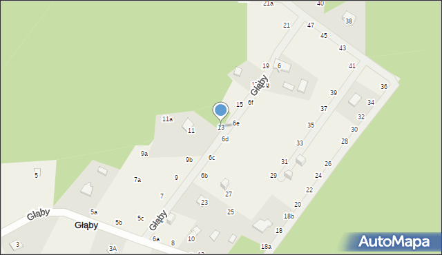 Głąby, Głąby, 13, mapa Głąby