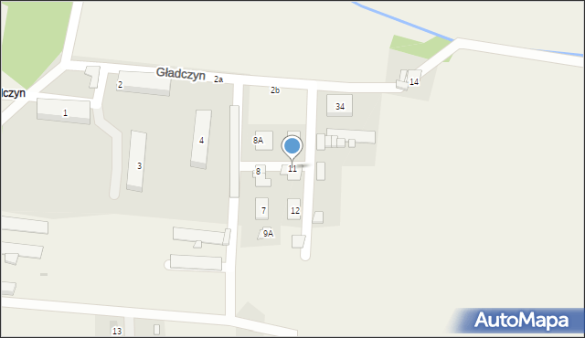 Gładczyn, Gładczyn, 11, mapa Gładczyn