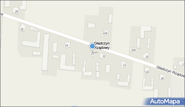 Gładczyn Rządowy, Gładczyn Rządowy, 23, mapa Gładczyn Rządowy