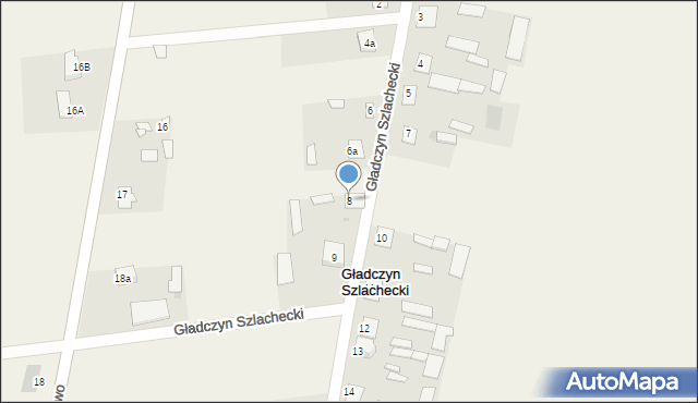 Gładczyn Szlachecki, Gładczyn Szlachecki, 8, mapa Gładczyn Szlachecki