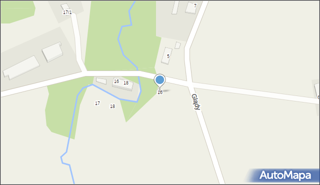 Glądy, Glądy, 16, mapa Glądy