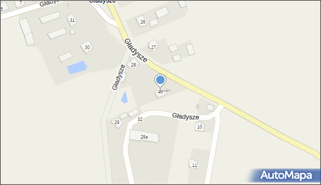Gładysze, Gładysze, 40, mapa Gładysze