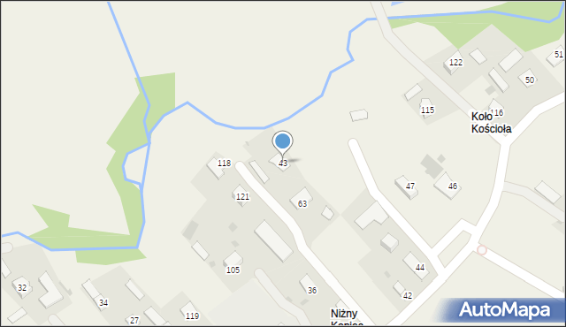 Gładyszów, Gładyszów, 43, mapa Gładyszów
