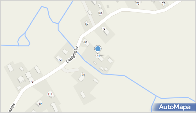 Gładyszów, Gładyszów, 73, mapa Gładyszów