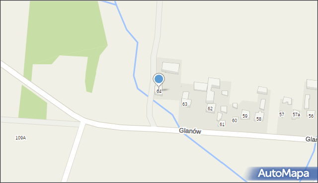 Glanów, Glanów, 64, mapa Glanów