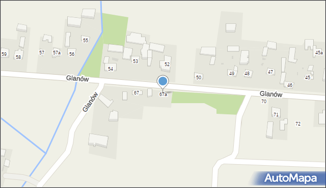 Glanów, Glanów, 67a, mapa Glanów