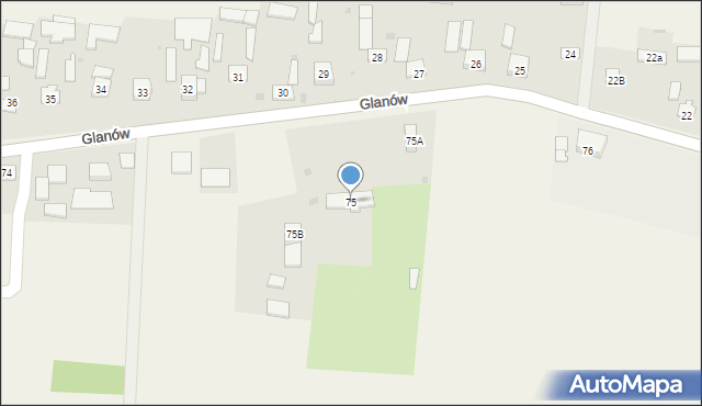 Glanów, Glanów, 75, mapa Glanów
