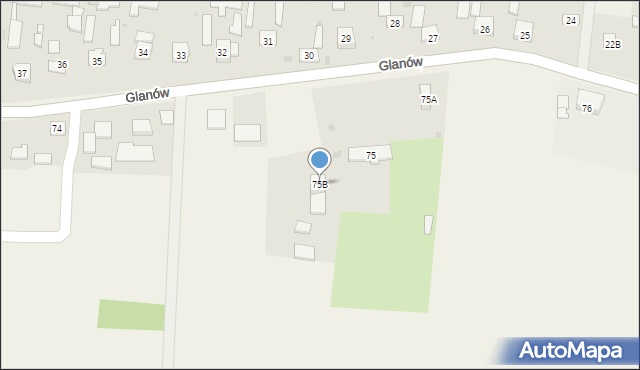 Glanów, Glanów, 75B, mapa Glanów
