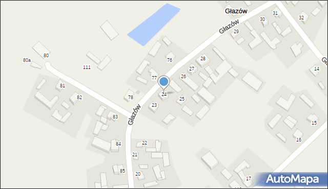 Głazów, Głazów, 24, mapa Głazów