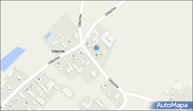 Głazów, Głazów, 32, mapa Głazów