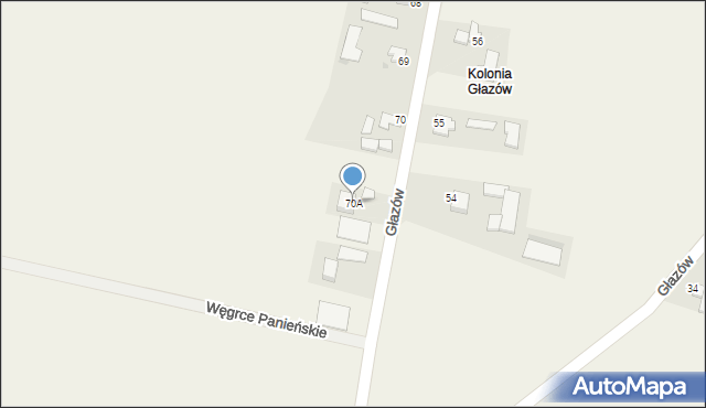 Głazów, Głazów, 70A, mapa Głazów