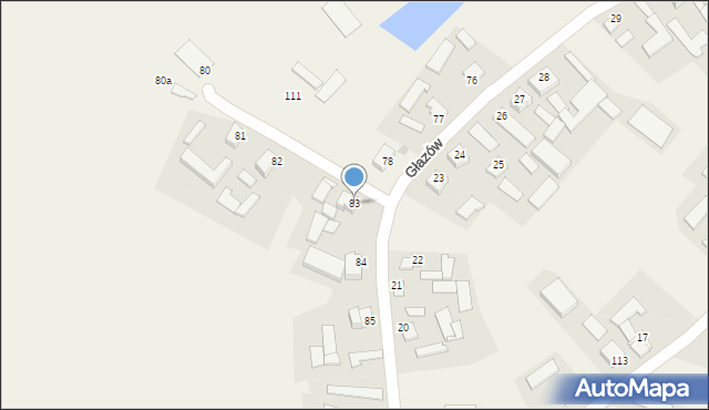 Głazów, Głazów, 83, mapa Głazów