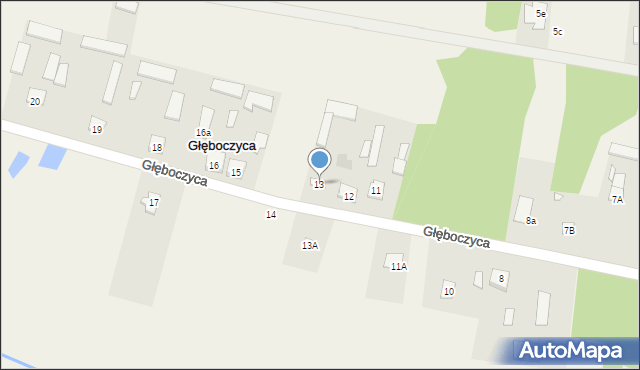 Głęboczyca, Głęboczyca, 13, mapa Głęboczyca