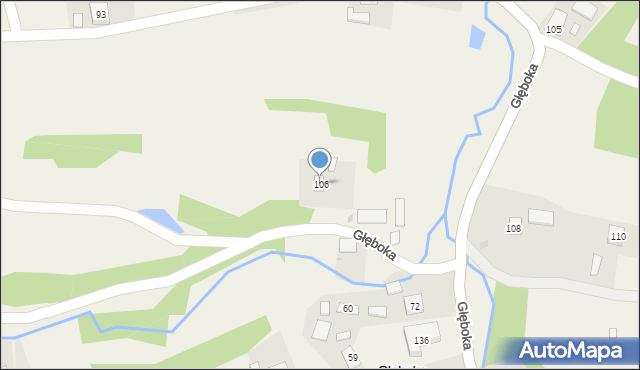 Głęboka, Głęboka, 106, mapa Głęboka