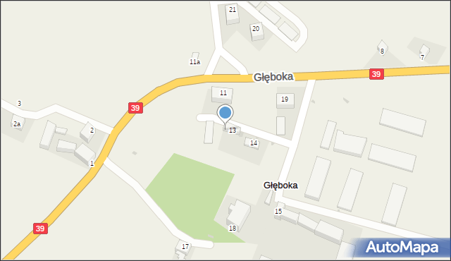 Głęboka, Głęboka, 13a, mapa Głęboka