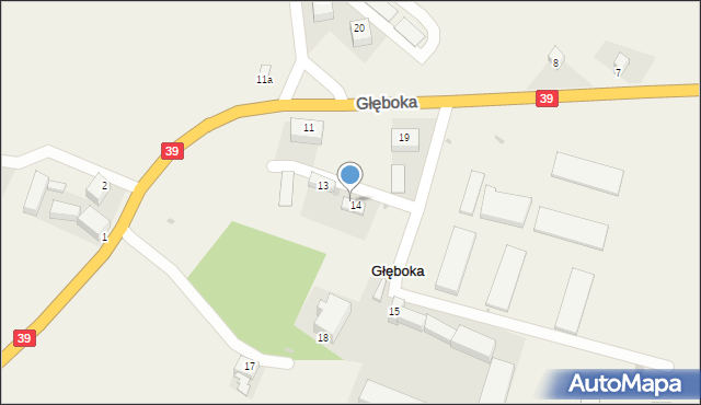 Głęboka, Głęboka, 14b, mapa Głęboka