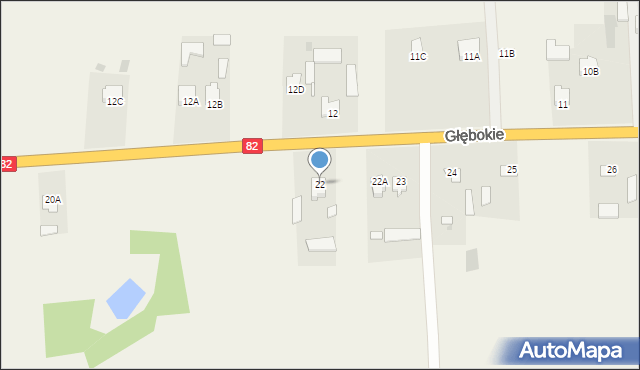 Głębokie, Głębokie, 22, mapa Głębokie