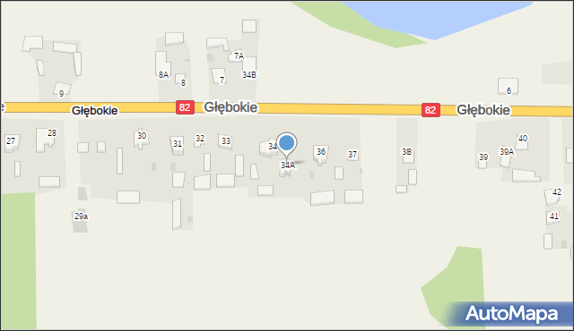 Głębokie, Głębokie, 34A, mapa Głębokie