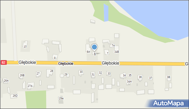 Głębokie, Głębokie, 8, mapa Głębokie