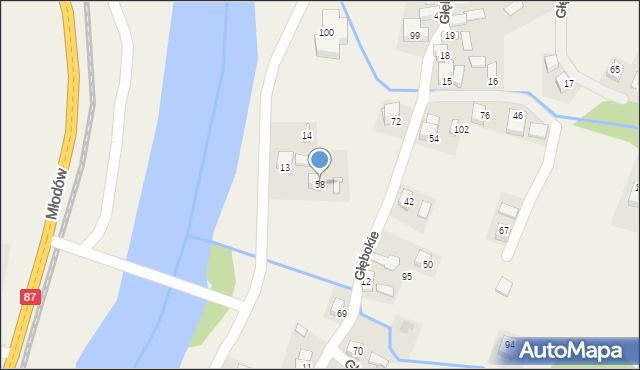 Głębokie, Głębokie, 58, mapa Głębokie