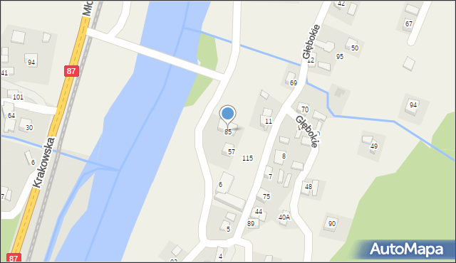 Głębokie, Głębokie, 85, mapa Głębokie