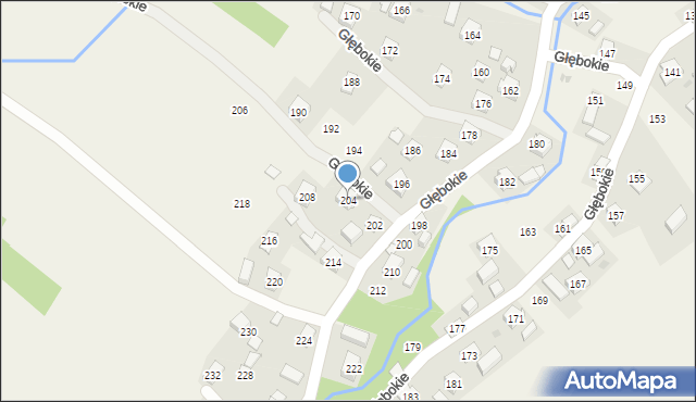 Głębokie, Głębokie, 204, mapa Głębokie