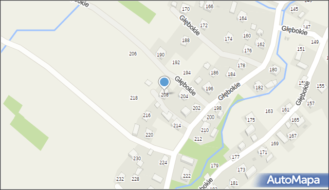 Głębokie, Głębokie, 208, mapa Głębokie