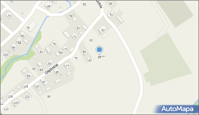 Głębokie, Głębokie, 65, mapa Głębokie