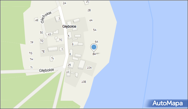 Głębokie, Głębokie, 8A, mapa Głębokie