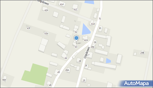Ględowo, Ględowo, 43a, mapa Ględowo