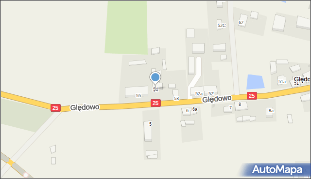 Ględowo, Ględowo, 54, mapa Ględowo