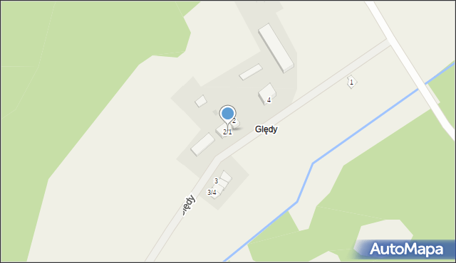 Ględy, Ględy, 2/1, mapa Ględy