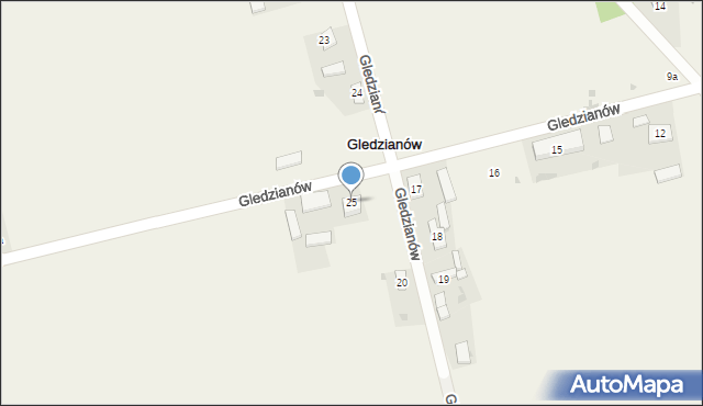 Gledzianów, Gledzianów, 25, mapa Gledzianów