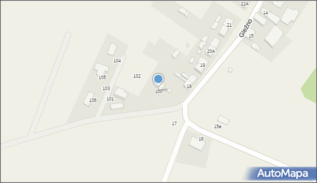 Gleźno, Gleźno, 100, mapa Gleźno