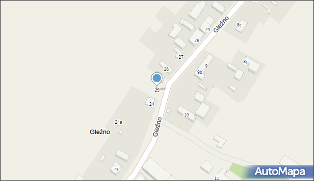 Gleźno, Gleźno, 25, mapa Gleźno