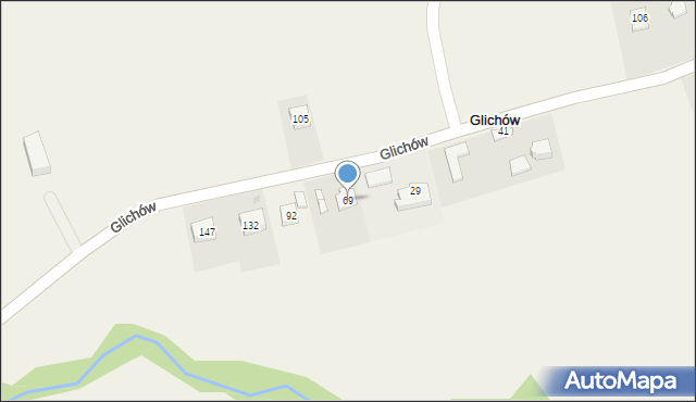 Glichów, Glichów, 69, mapa Glichów